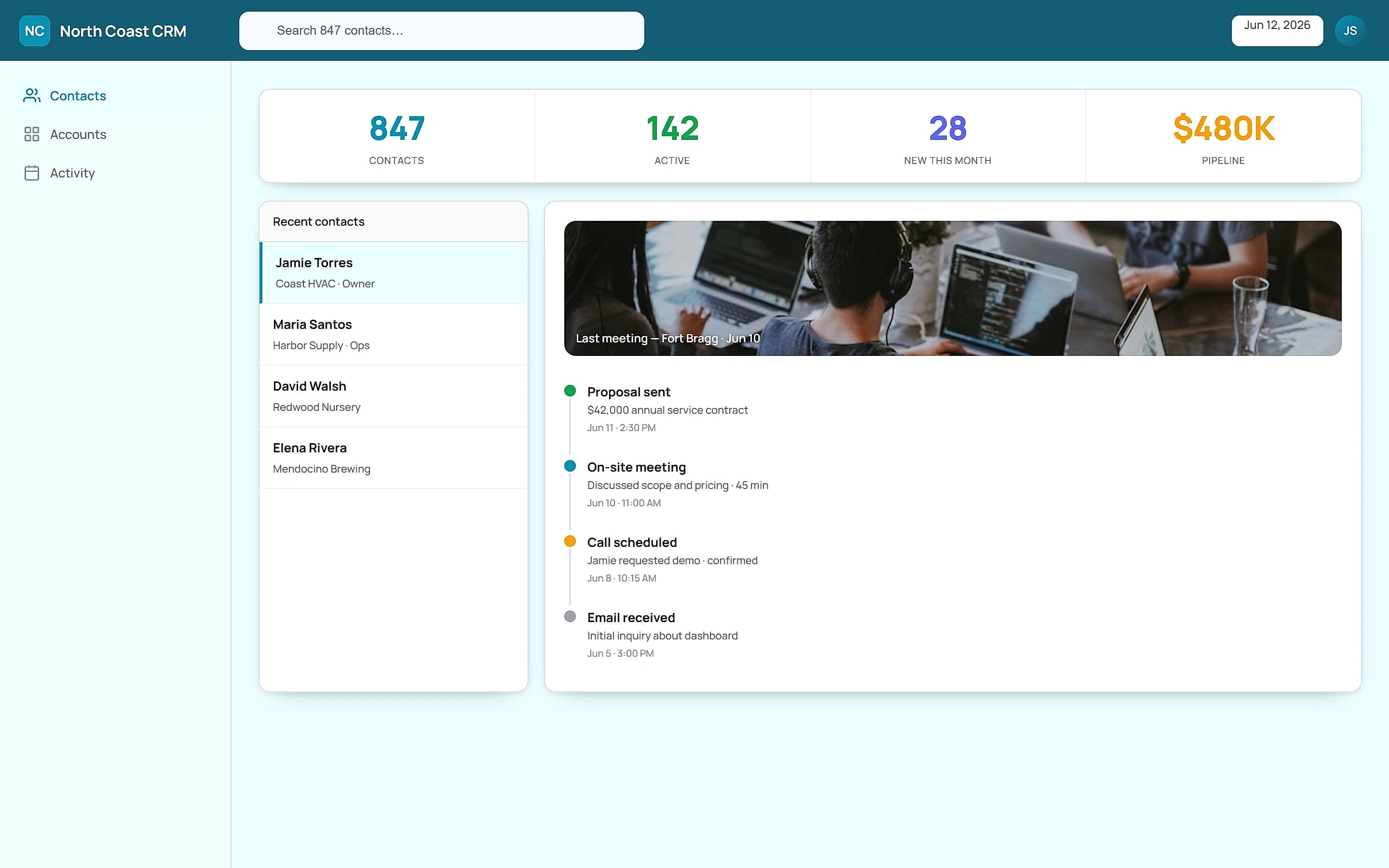 North Coast CRM — Account overview
